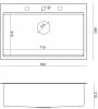 Quadron Zlewozmywak granitowy MARC 110 WORKSTATION – jednokomorowy, wpuszczany, black diamond/elementy stalowe + AKCESORIA HQM7650U8BS